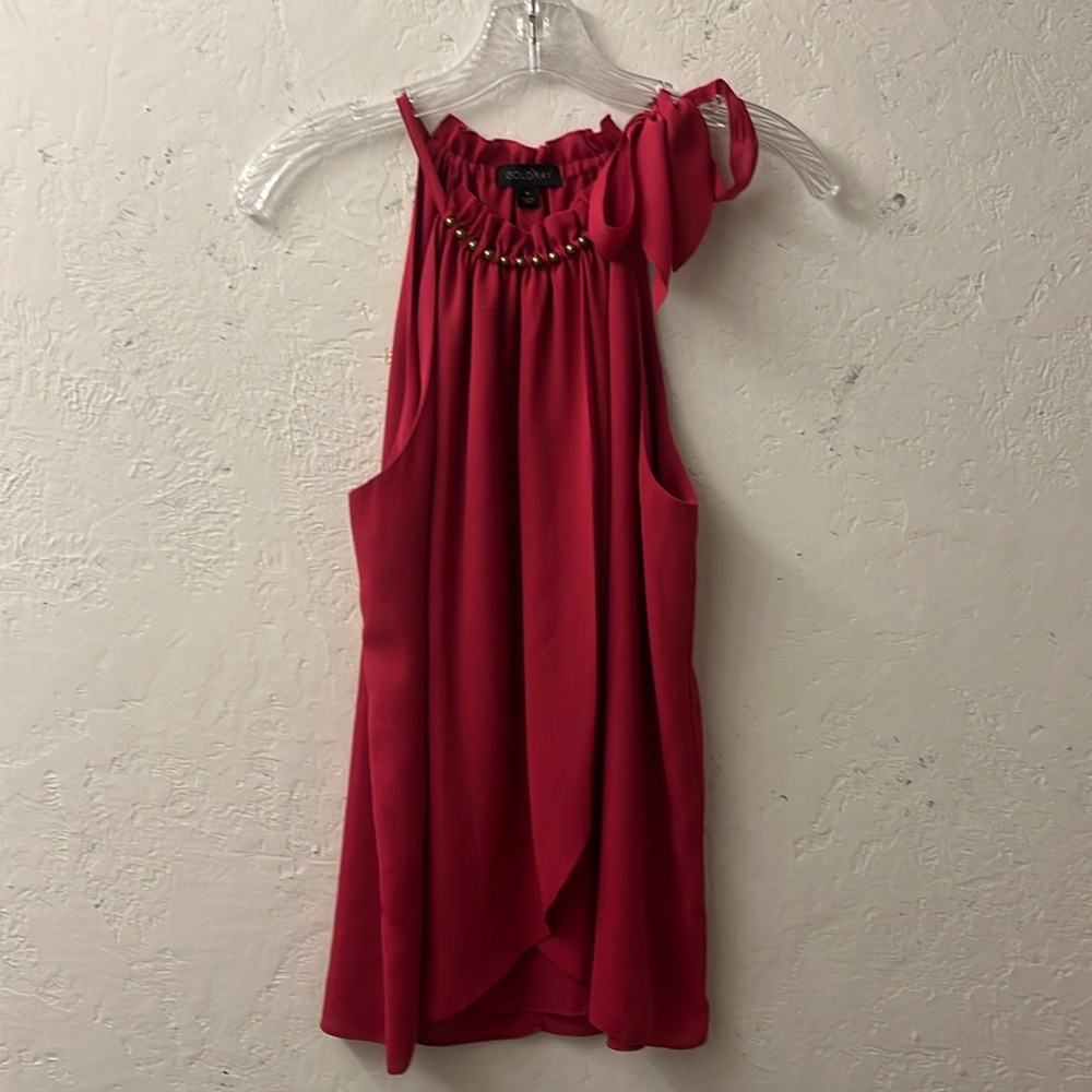 Halter-Style Blouse with Shoulder Tie